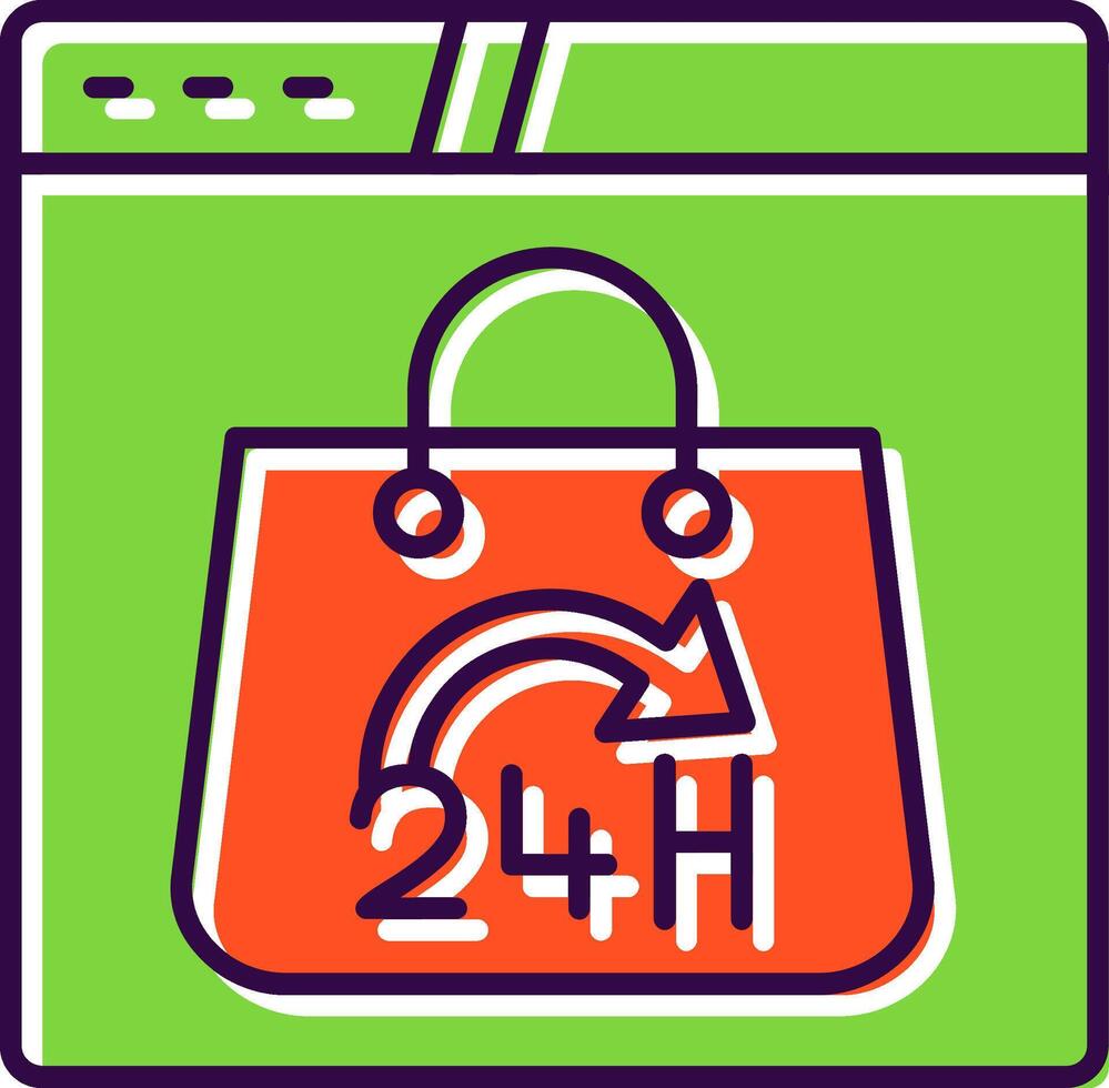 24 Hours Filled  Icon vector