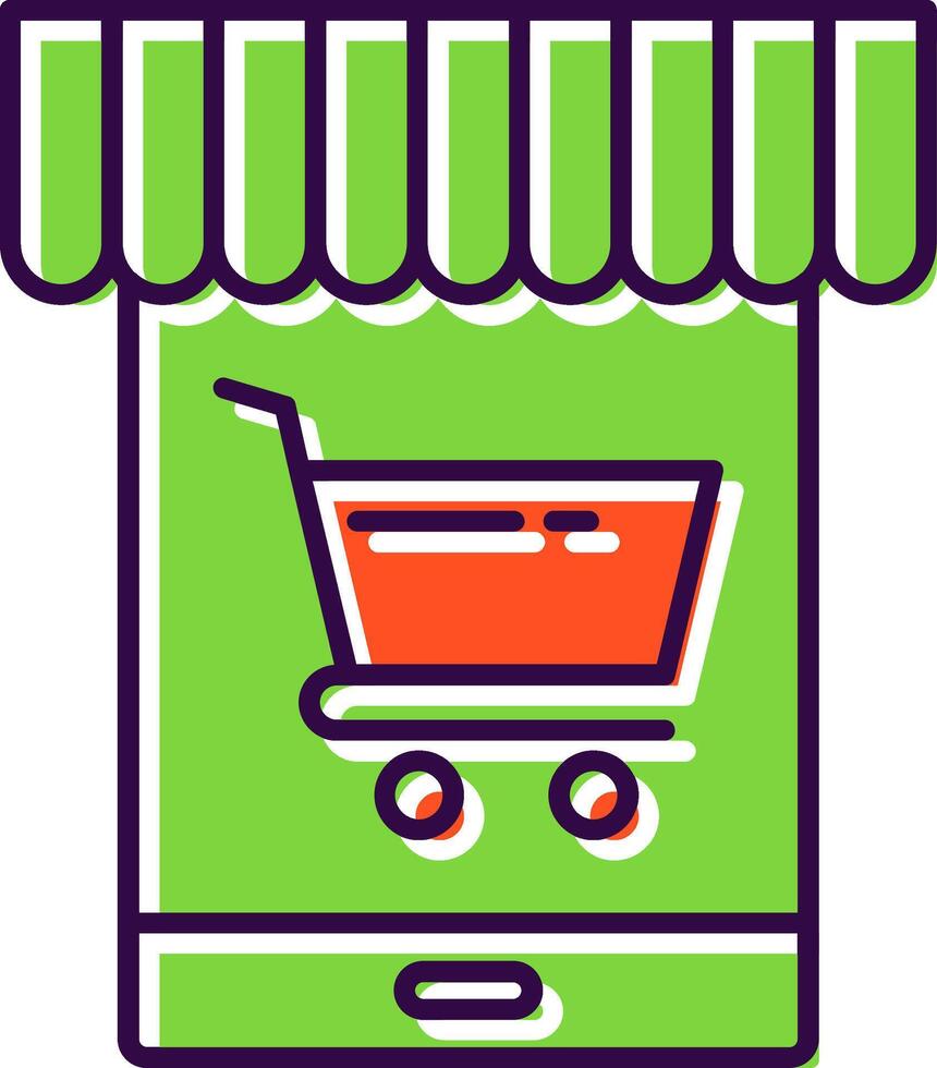 Online Store Filled  Icon vector