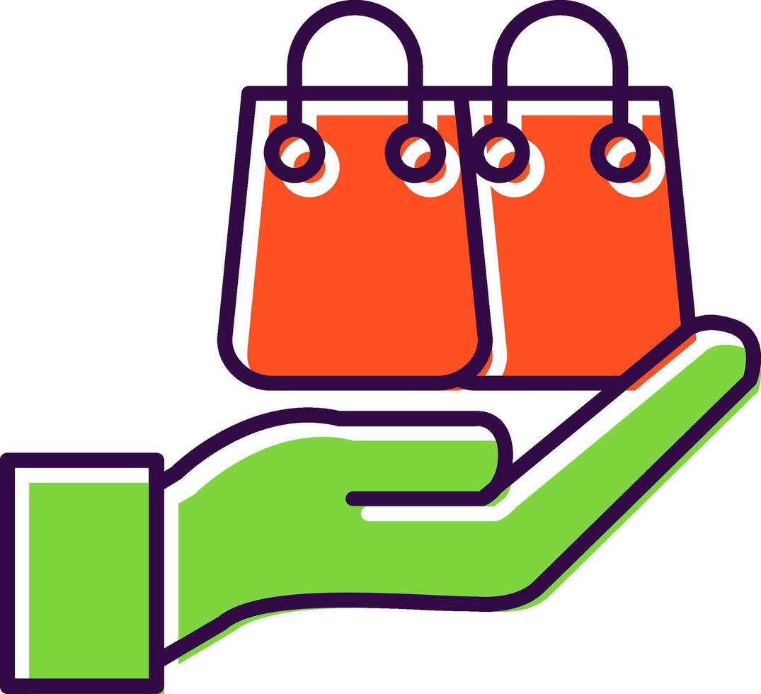 Shopping Bag Filled  Icon vector