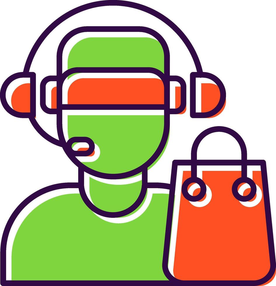 Customer Service Agent Filled  Icon vector