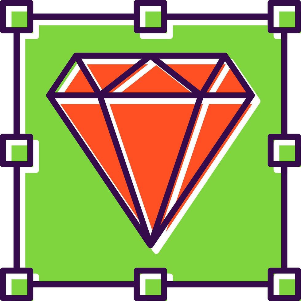 diamante lleno icono vector