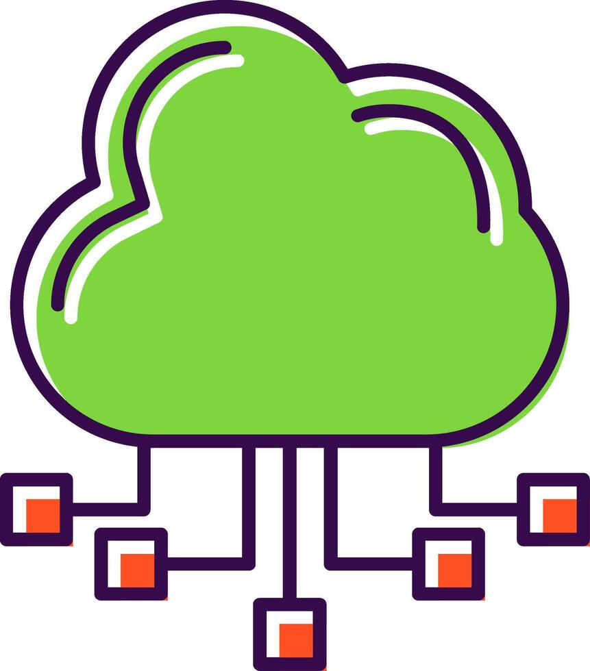 Cloud Server Filled  Icon vector