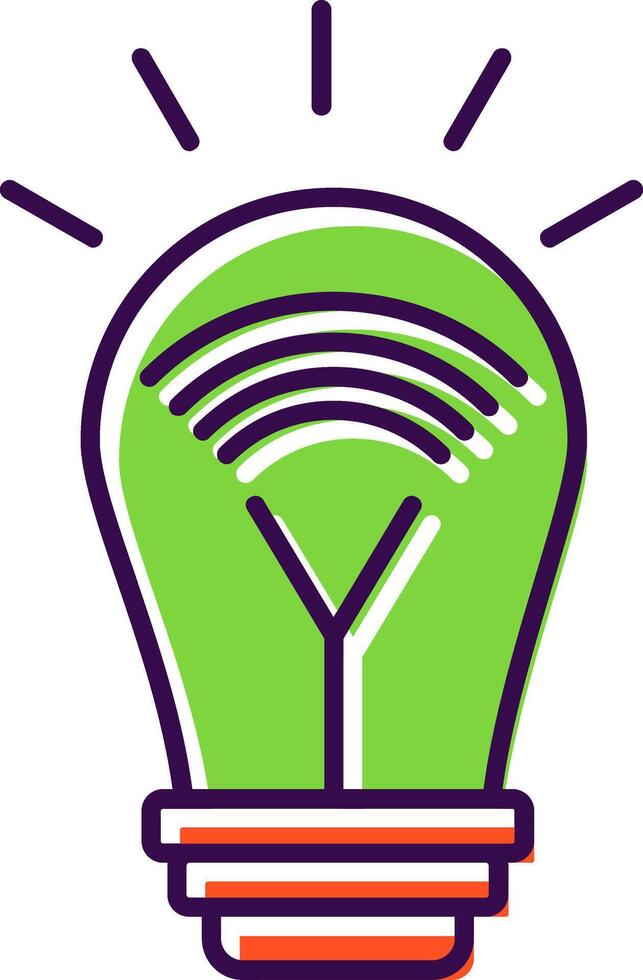 Smart Bulb Filled  Icon vector