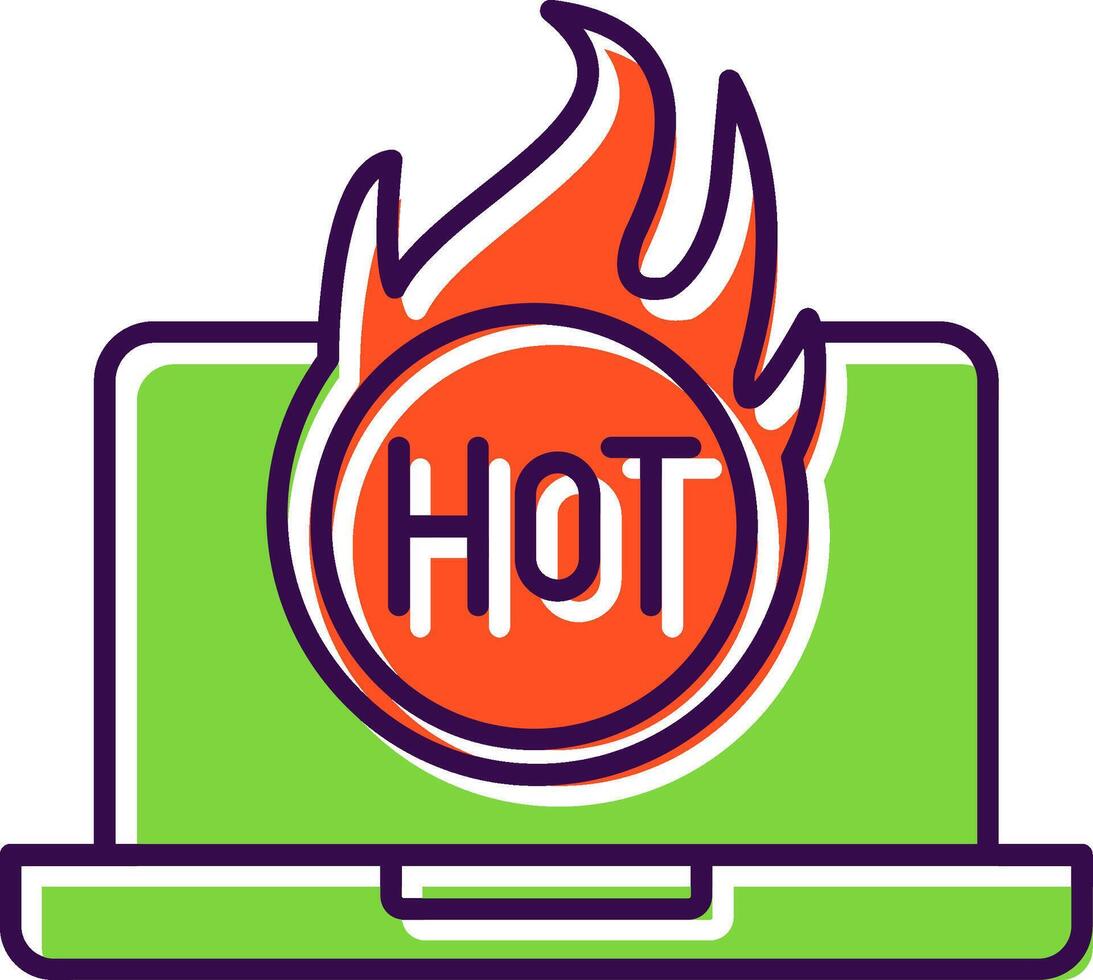 Hot Filled  Icon vector