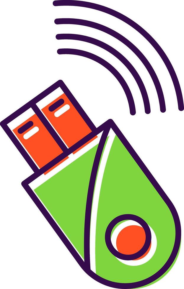 Usb Modem Filled  Icon vector