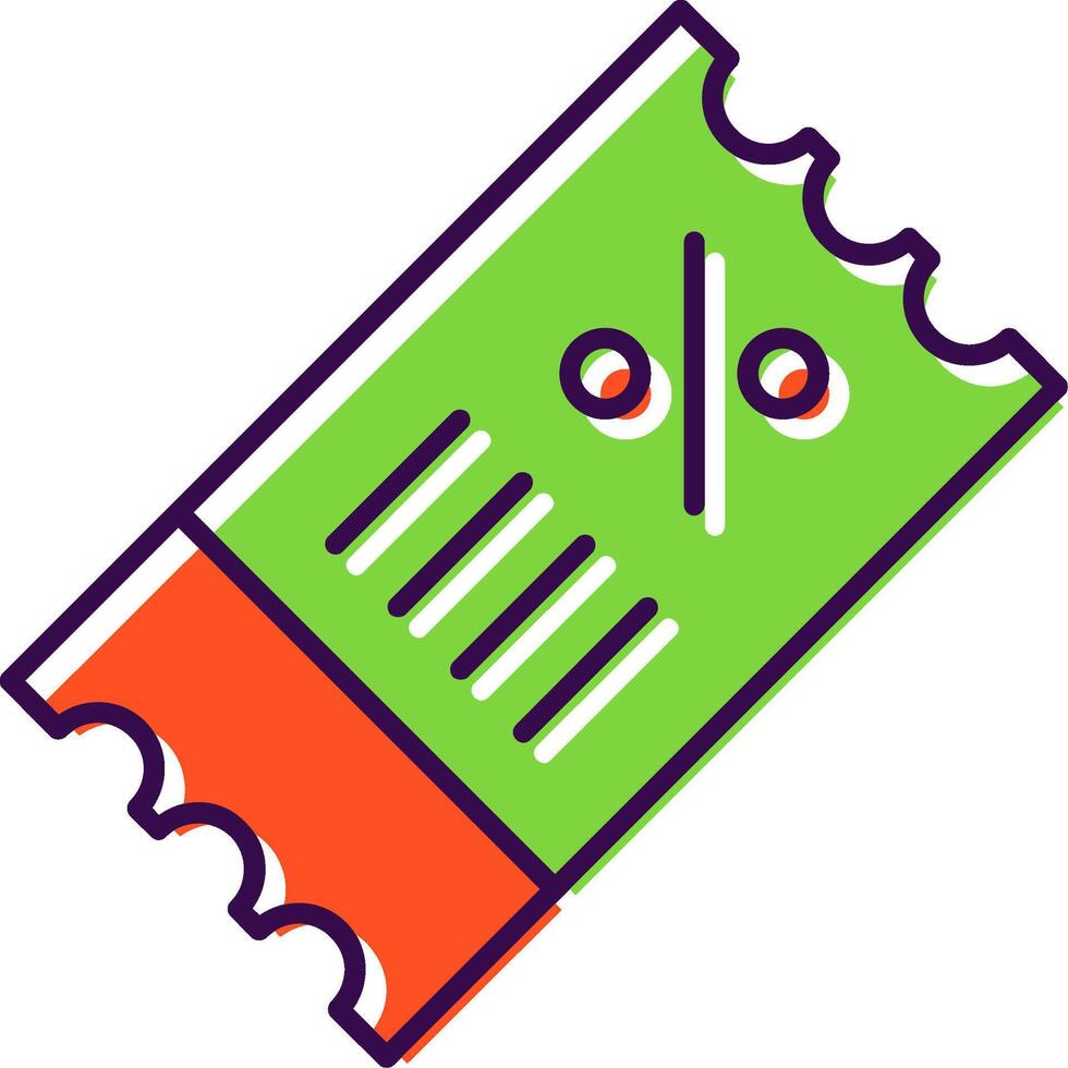Discount Voucher Filled  Icon vector