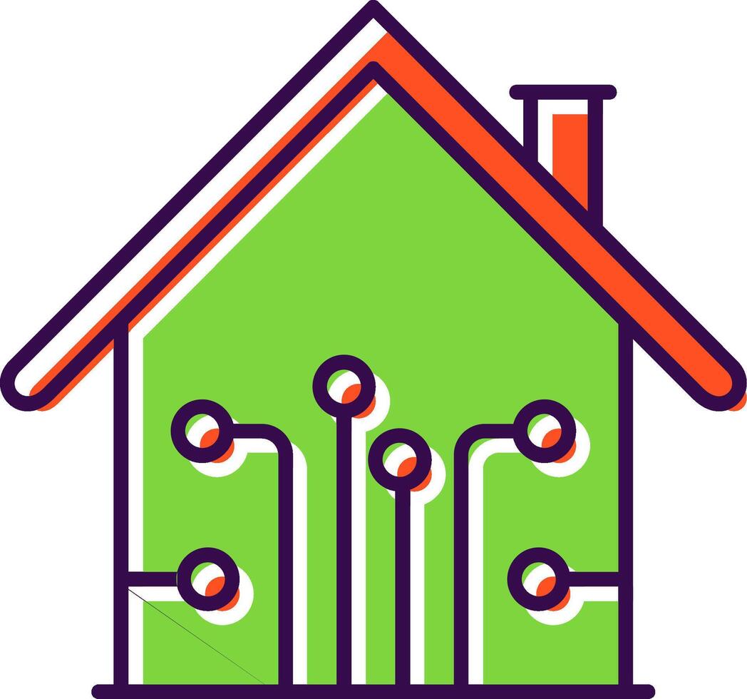 Smart Home Filled  Icon vector