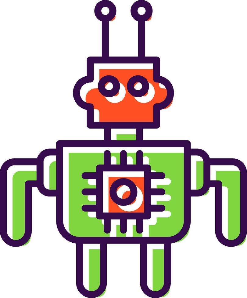 Robot Filled  Icon vector