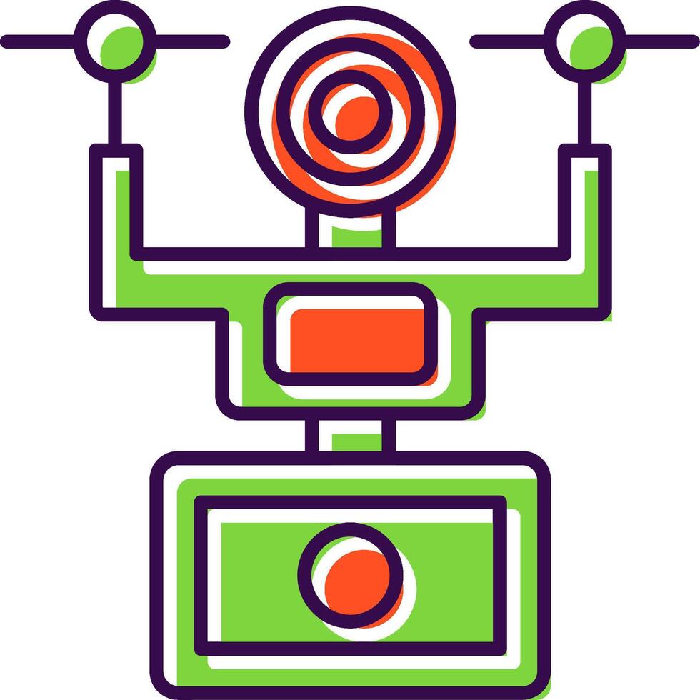 Camera Drone Filled  Icon vector