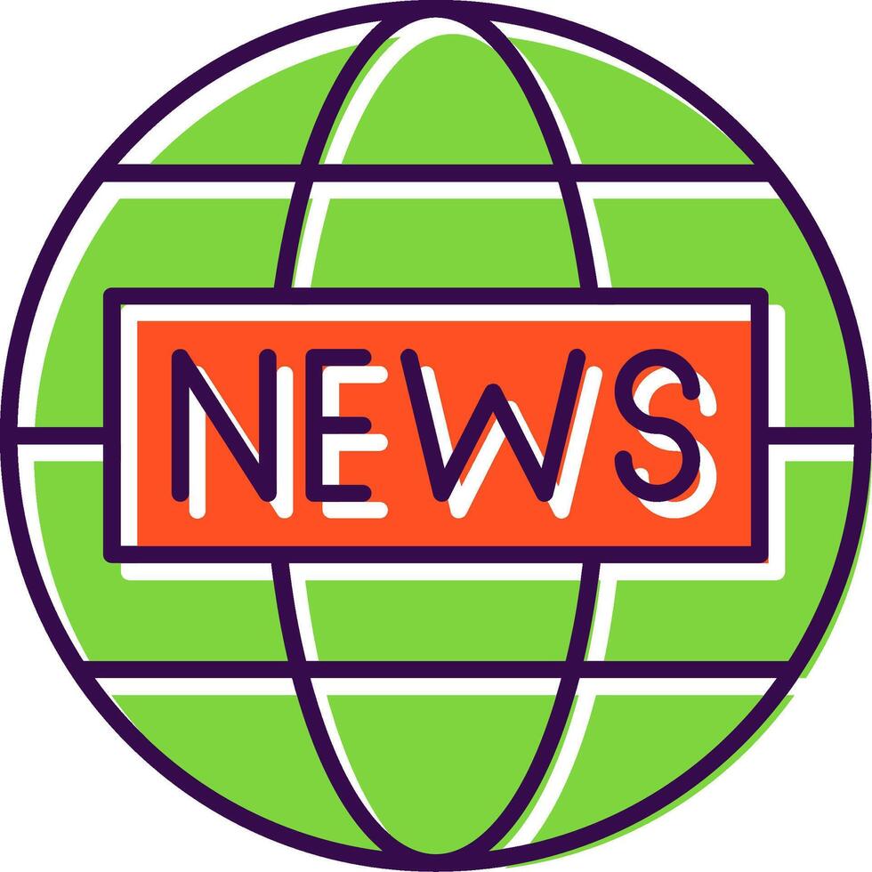 News Report Filled  Icon vector