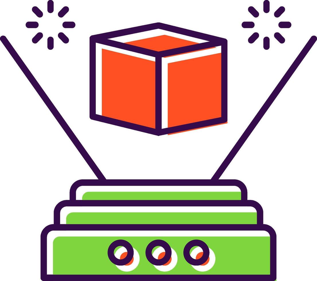 Hologram Filled  Icon vector