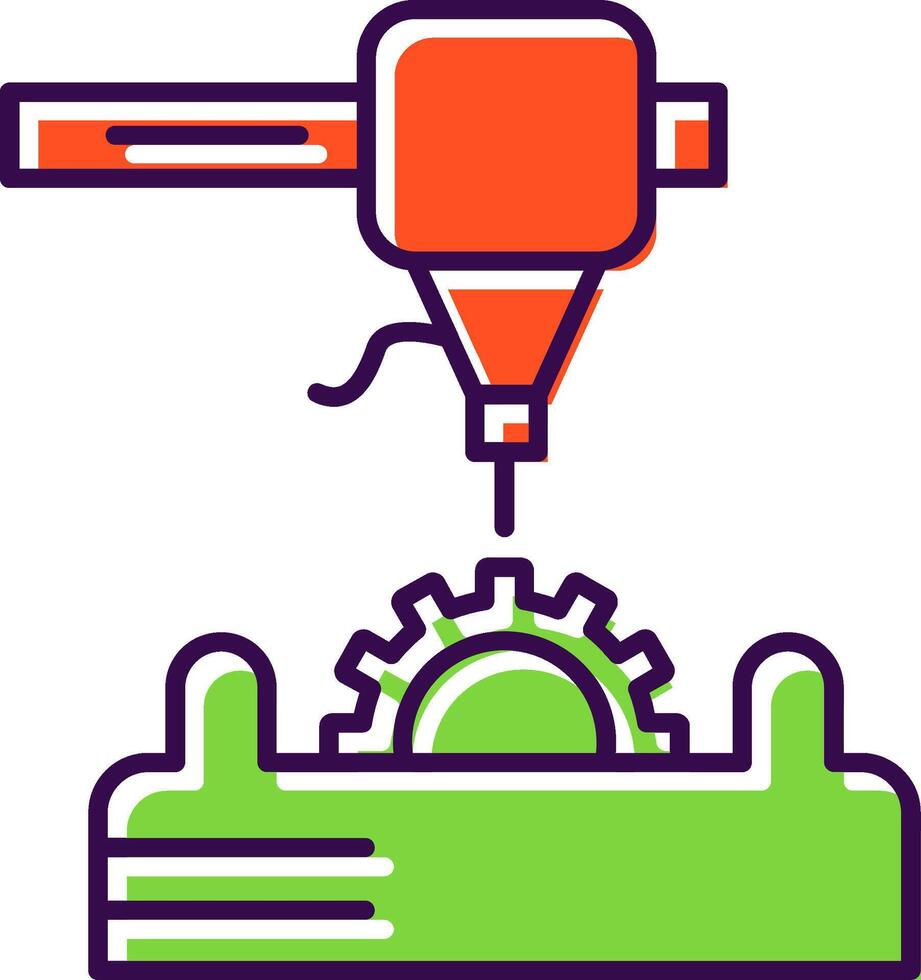 3d Printer Filled  Icon vector