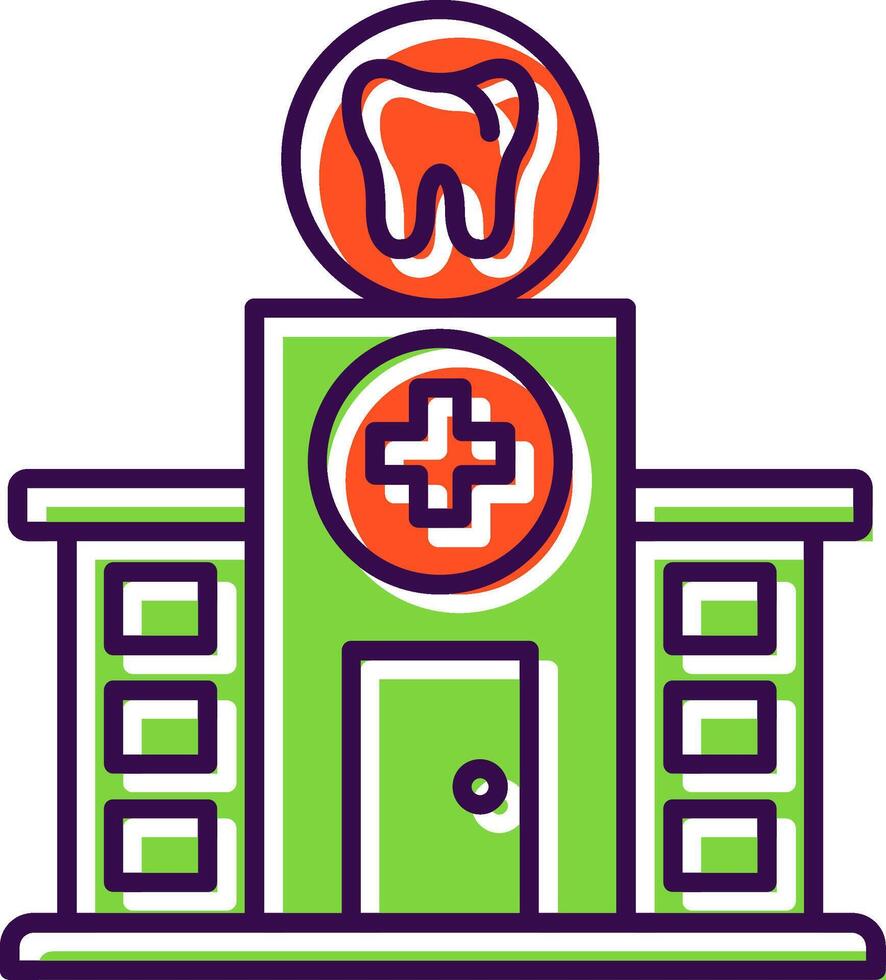 Dental Clinic Filled  Icon vector