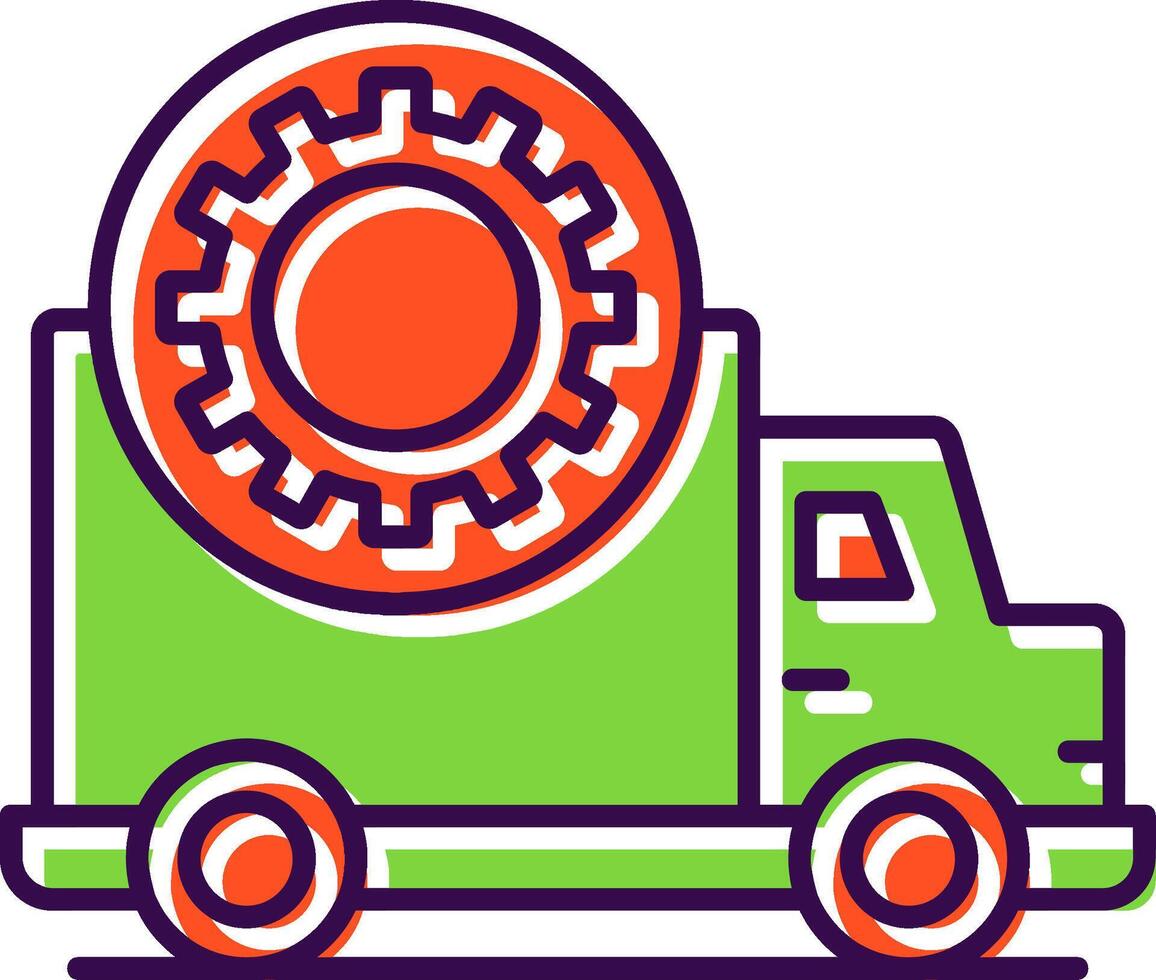 Truck Repair Filled  Icon vector