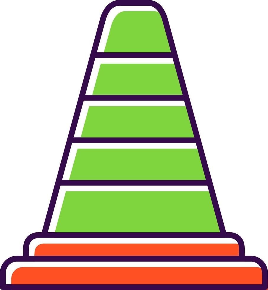 Traffic Cone Filled  Icon vector