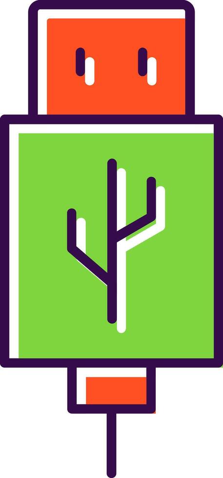 Usb Filled  Icon vector