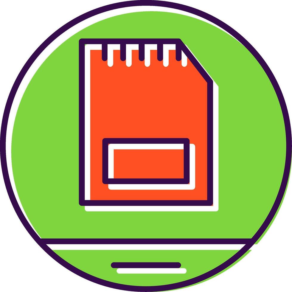 memoria tarjeta lleno icono vector