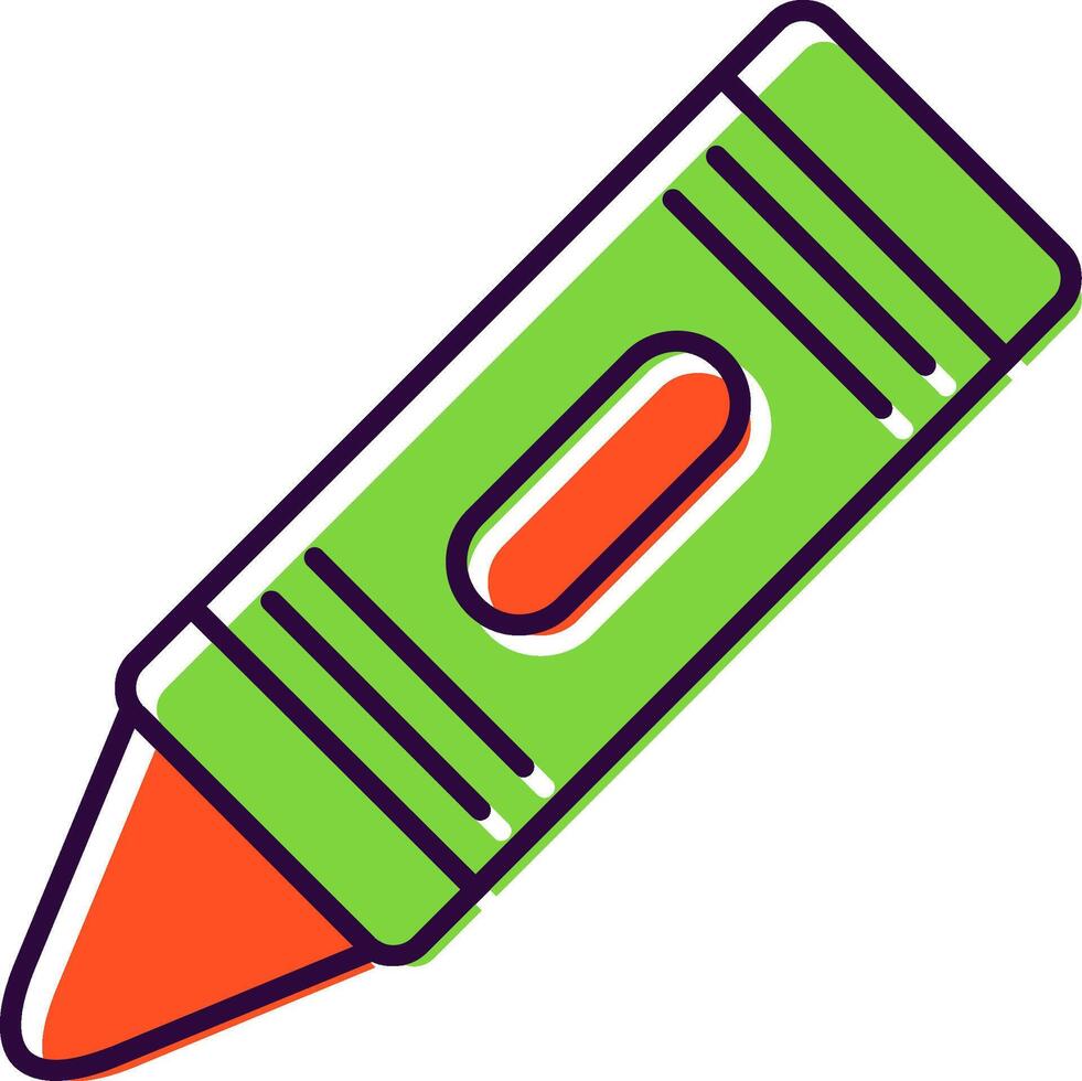 Crayon Filled  Icon vector