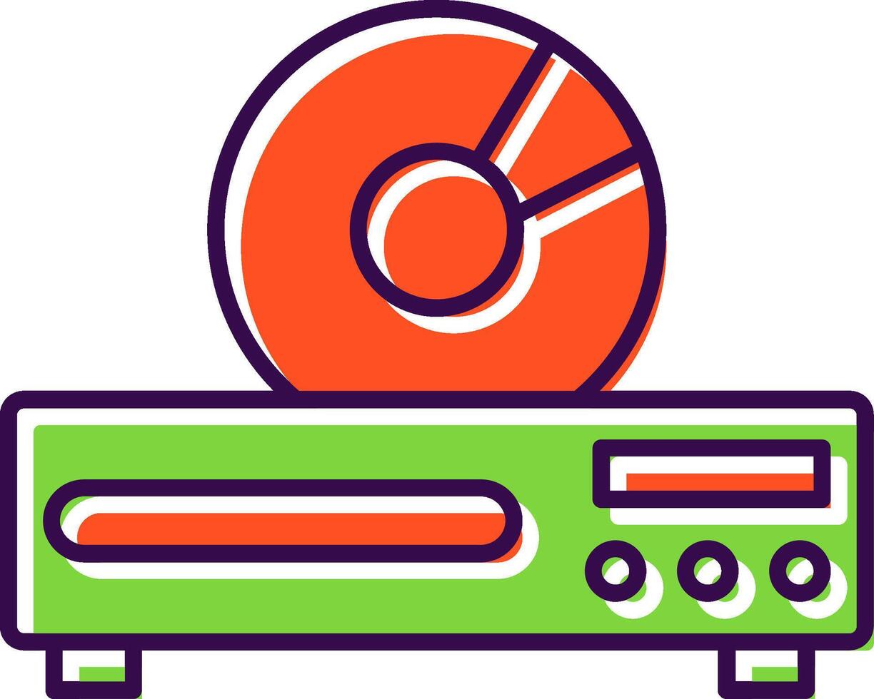 Dvd Player Filled  Icon vector