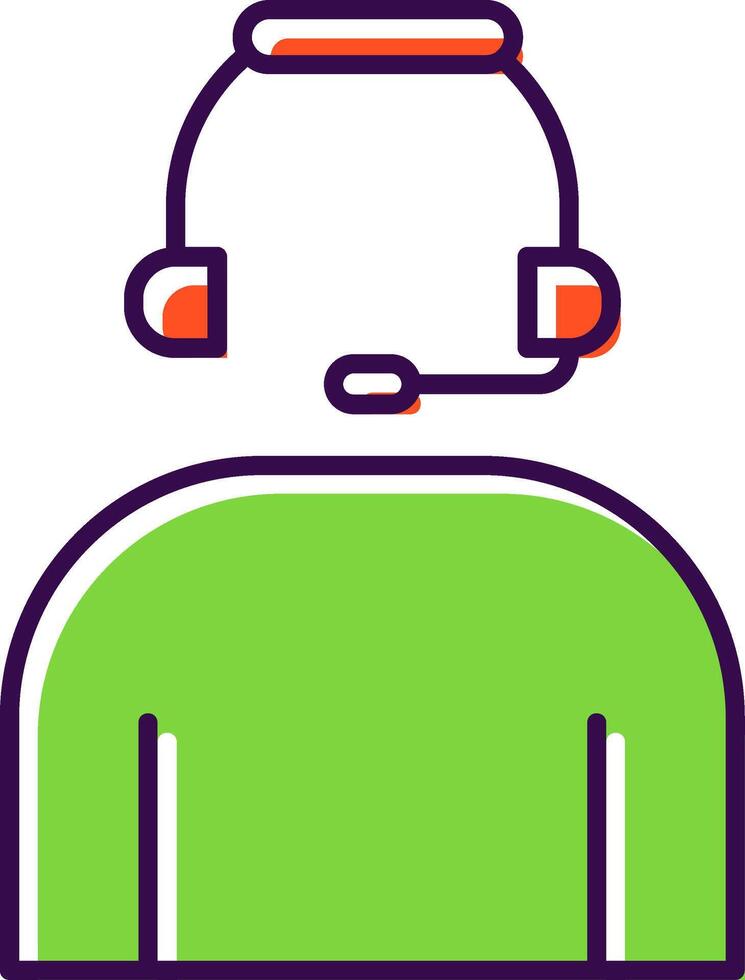 Headset Filled  Icon vector