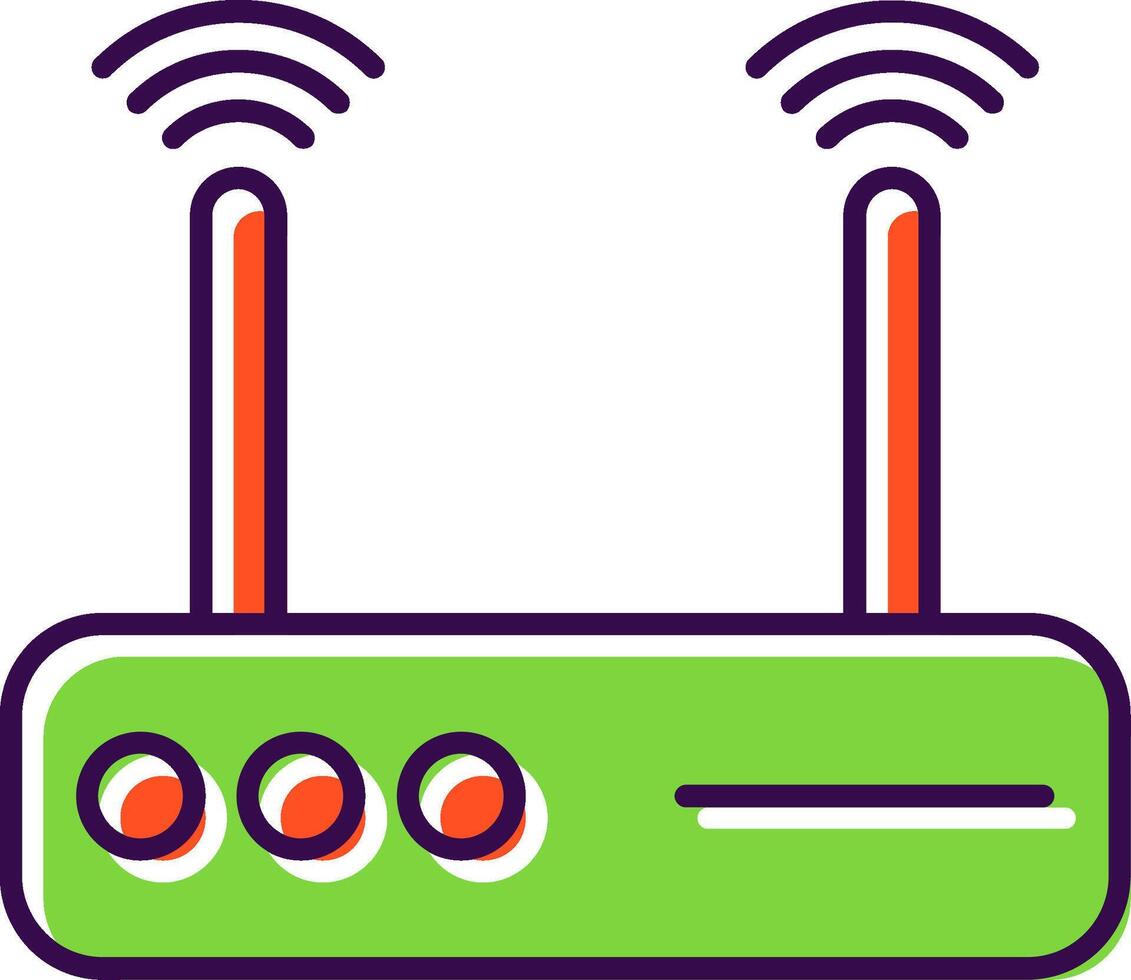 Modem Filled  Icon vector