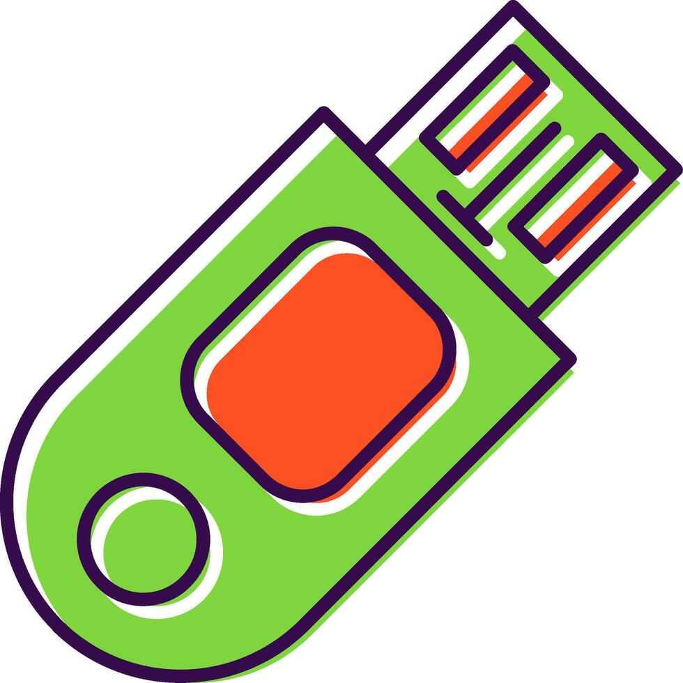 Pendrive Filled  Icon vector