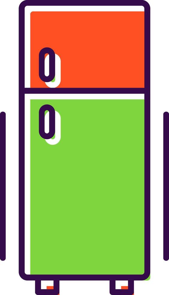 Fridge Filled  Icon vector