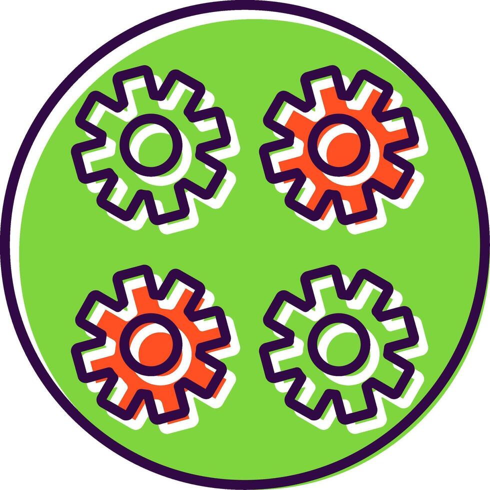 Gears Filled  Icon vector