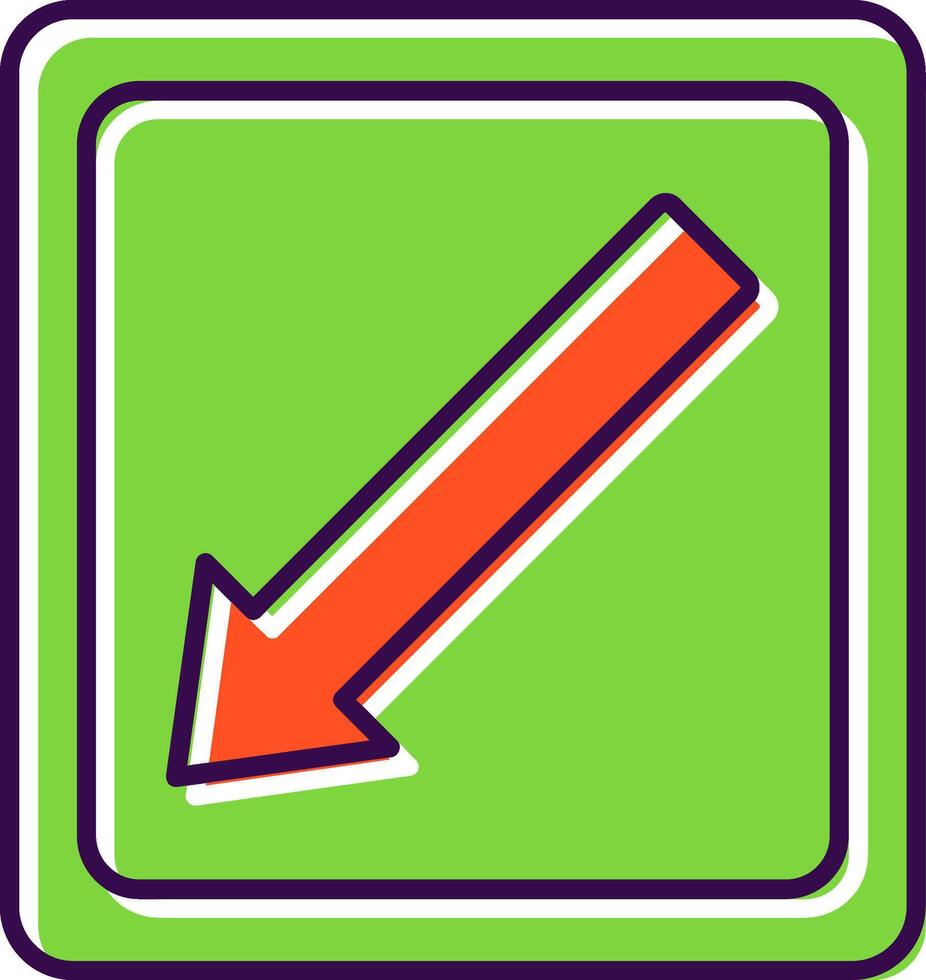 Diagonal Arrow Filled  Icon vector