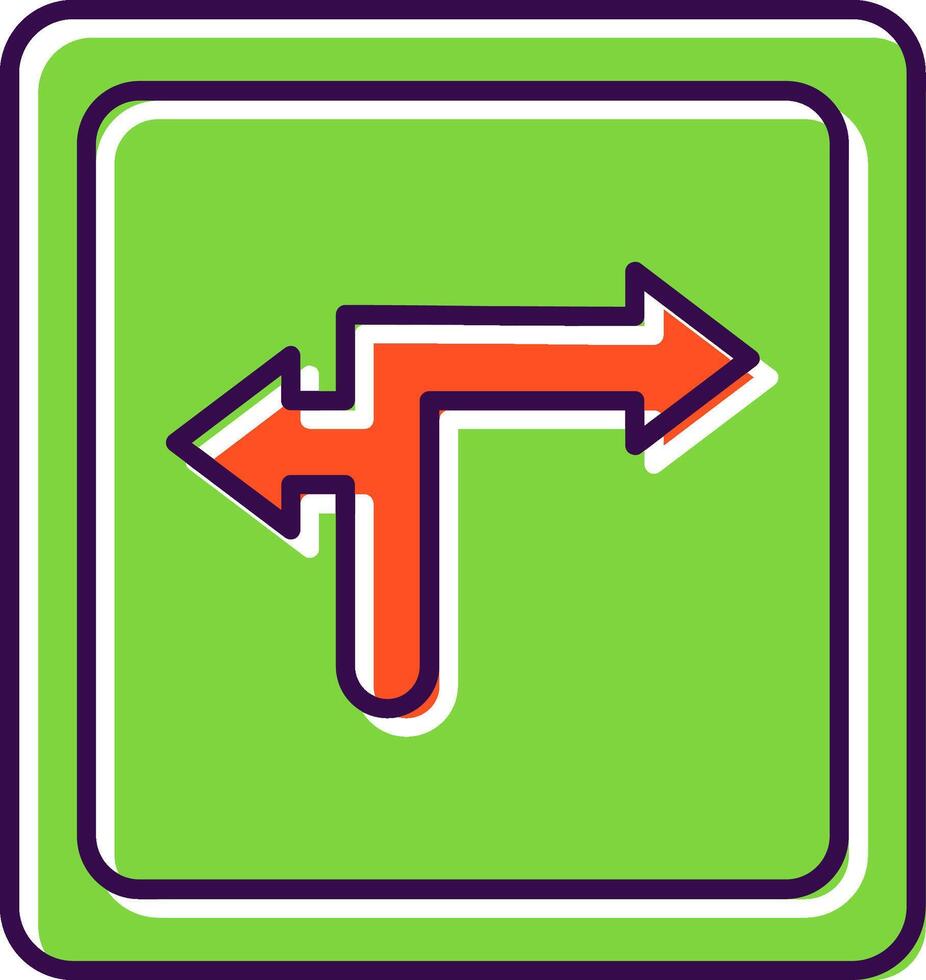Turn Direction Filled  Icon vector