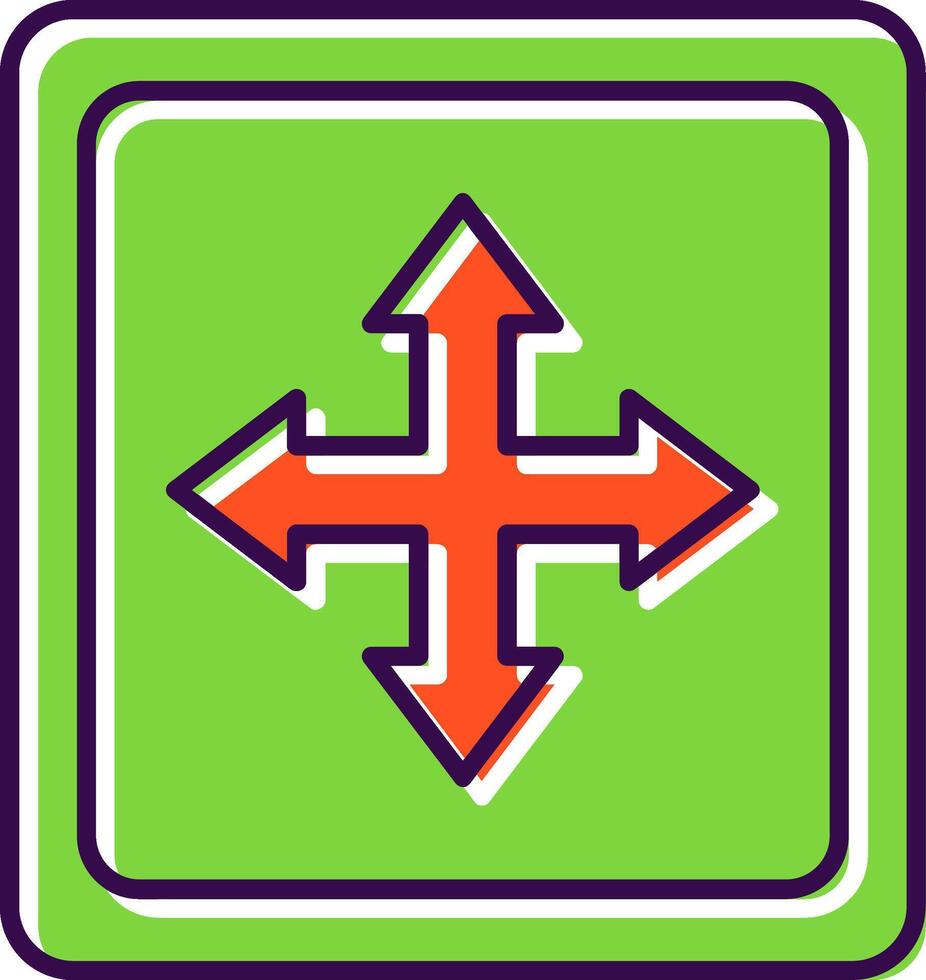 Cross Symbol Filled  Icon vector