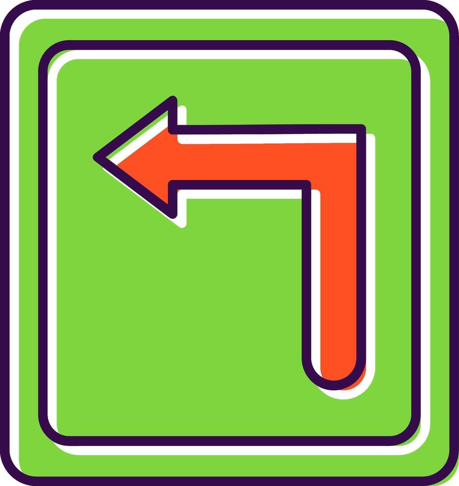 Turn Left Filled  Icon vector