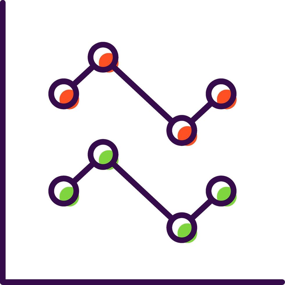 Line Chart Filled  Icon vector