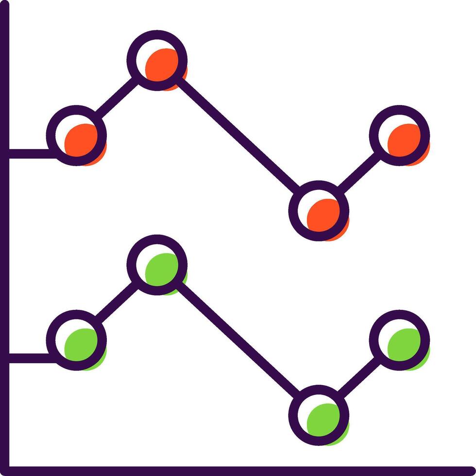 Line Chart Filled  Icon vector