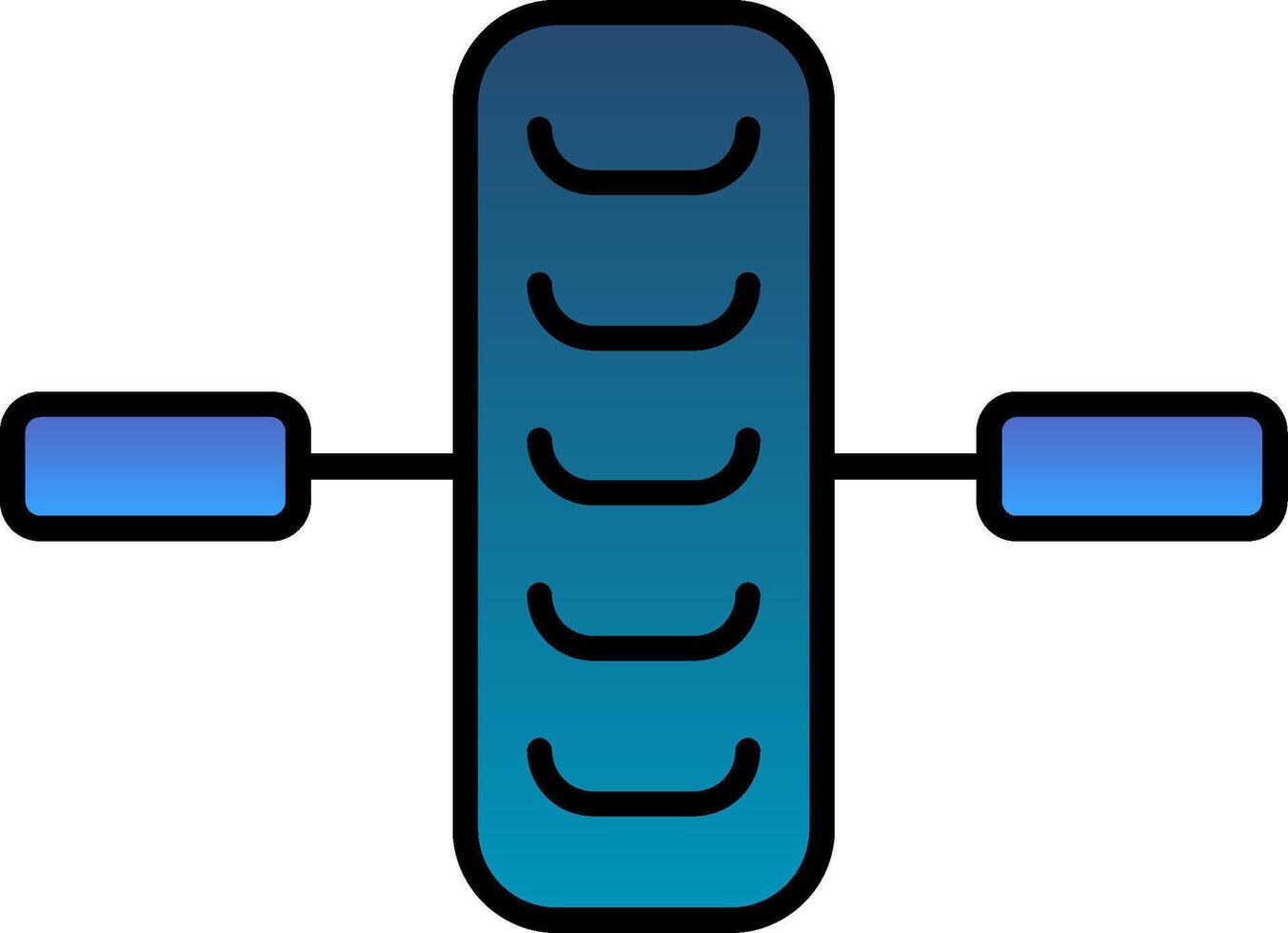 rueda línea lleno degradado icono vector