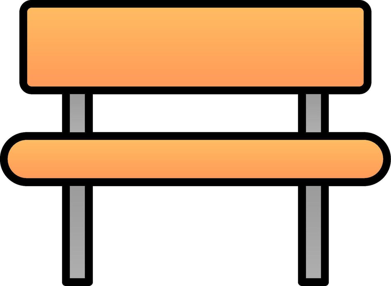 Bench Line Filled Gradient  Icon vector
