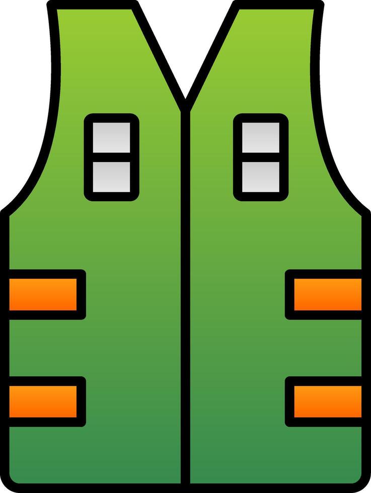 Bullet Proof Vest Line Filled Gradient  Icon vector