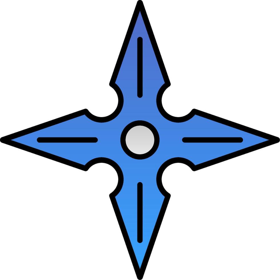 Shuriken Line Filled Gradient  Icon vector