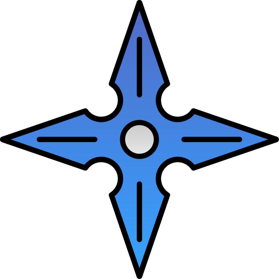 shuriken línea lleno degradado icono vector