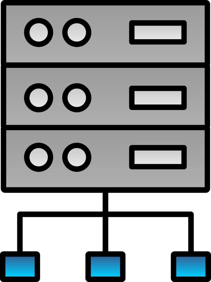 estructurado datos línea lleno degradado icono vector