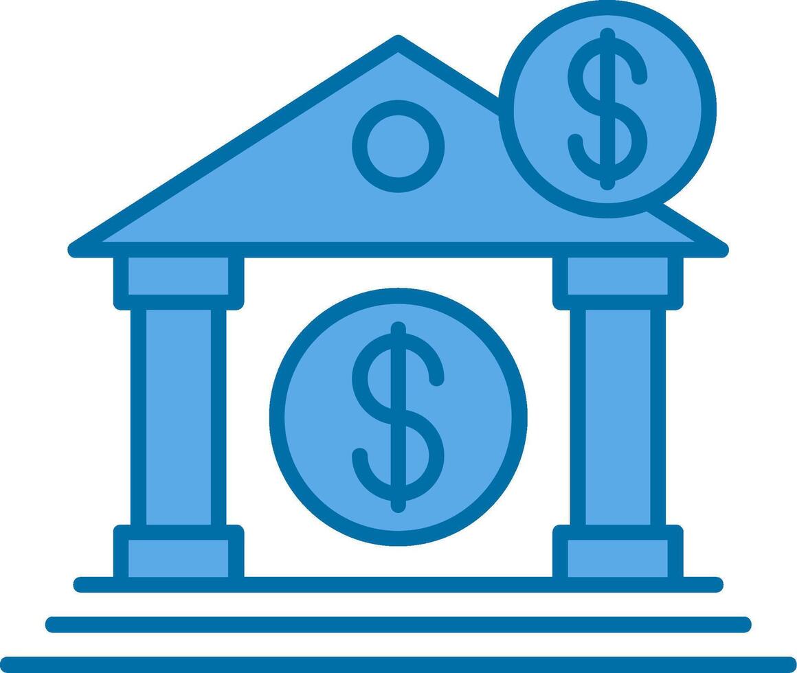 Bank Filled Blue  Icon vector