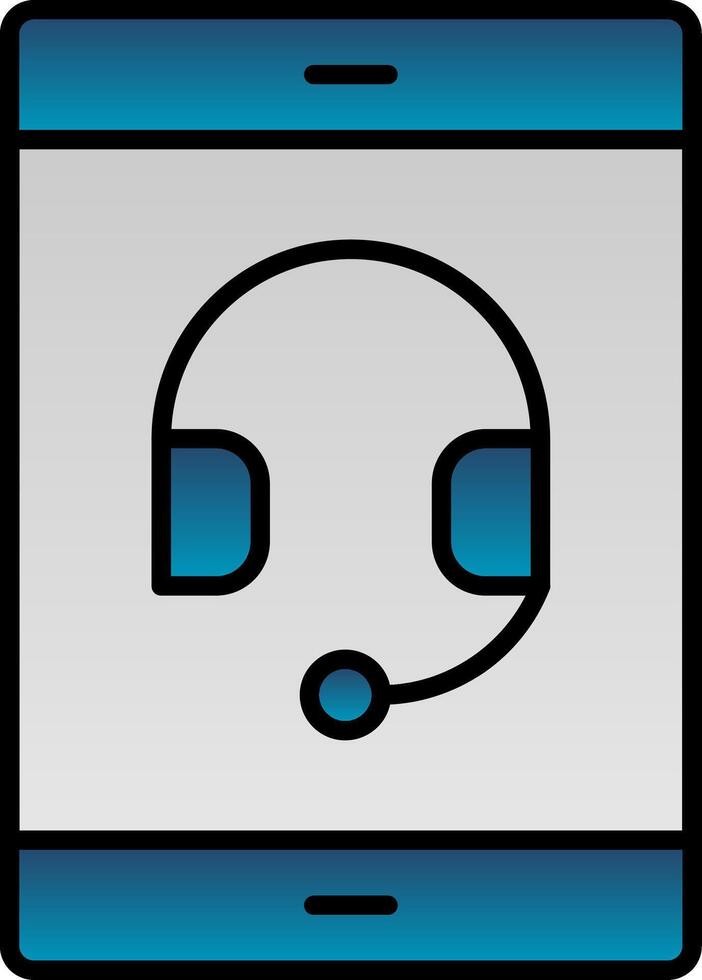 Online Service Line Filled Gradient  Icon vector