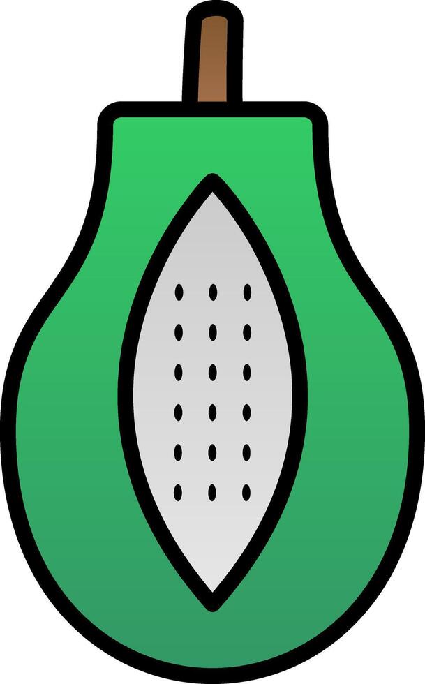 Papaya Line Filled Gradient  Icon vector