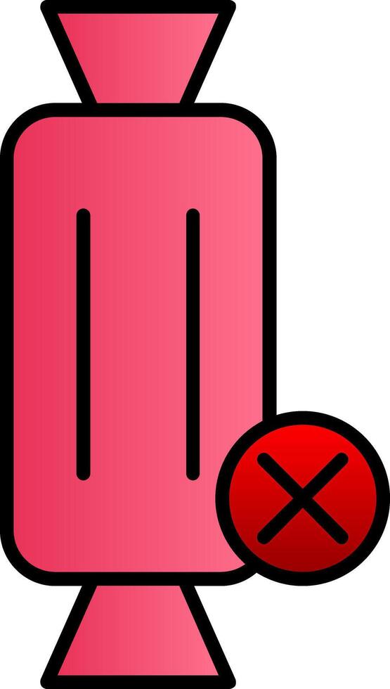 No Sweets Line Filled Gradient  Icon vector