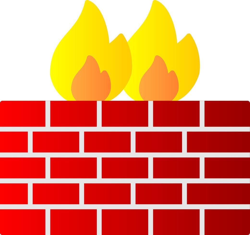 Firewall Flat Gradient  Icon vector