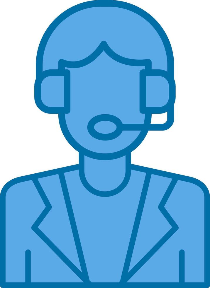 Customer Service Filled Blue  Icon vector