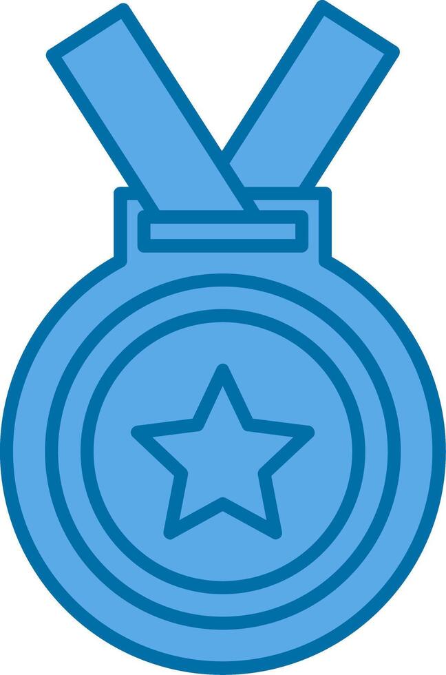 Medal Filled Blue  Icon vector