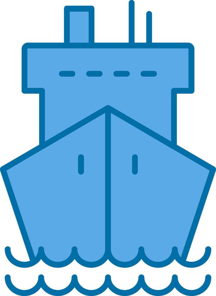 Cargo Ship Filled Blue  Icon vector