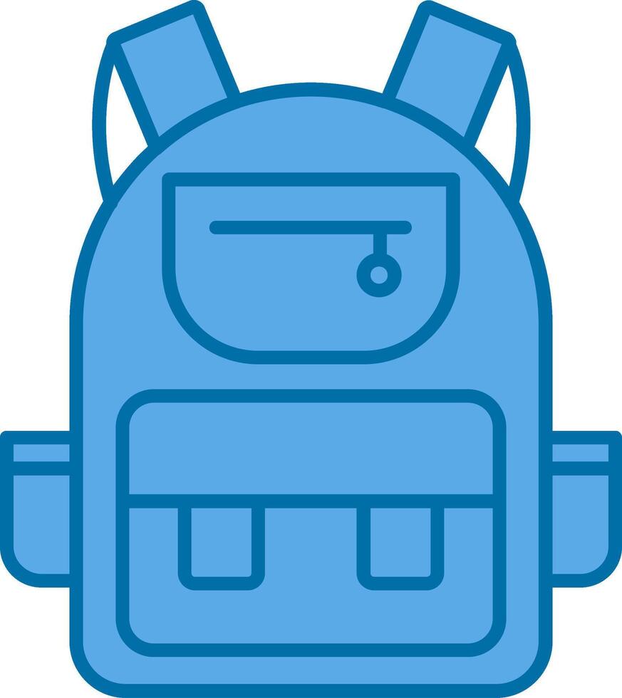 Backpack Filled Blue  Icon vector