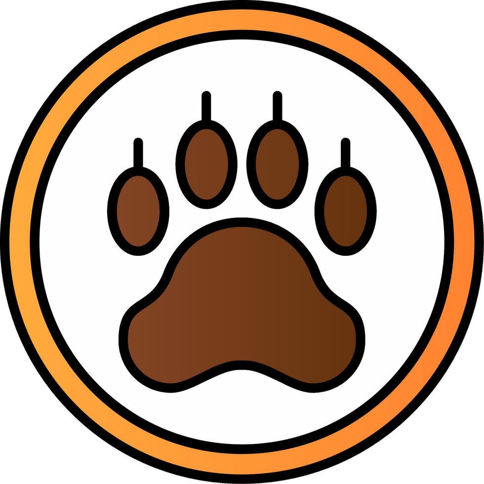 Pawprint Line Filled Gradient  Icon vector